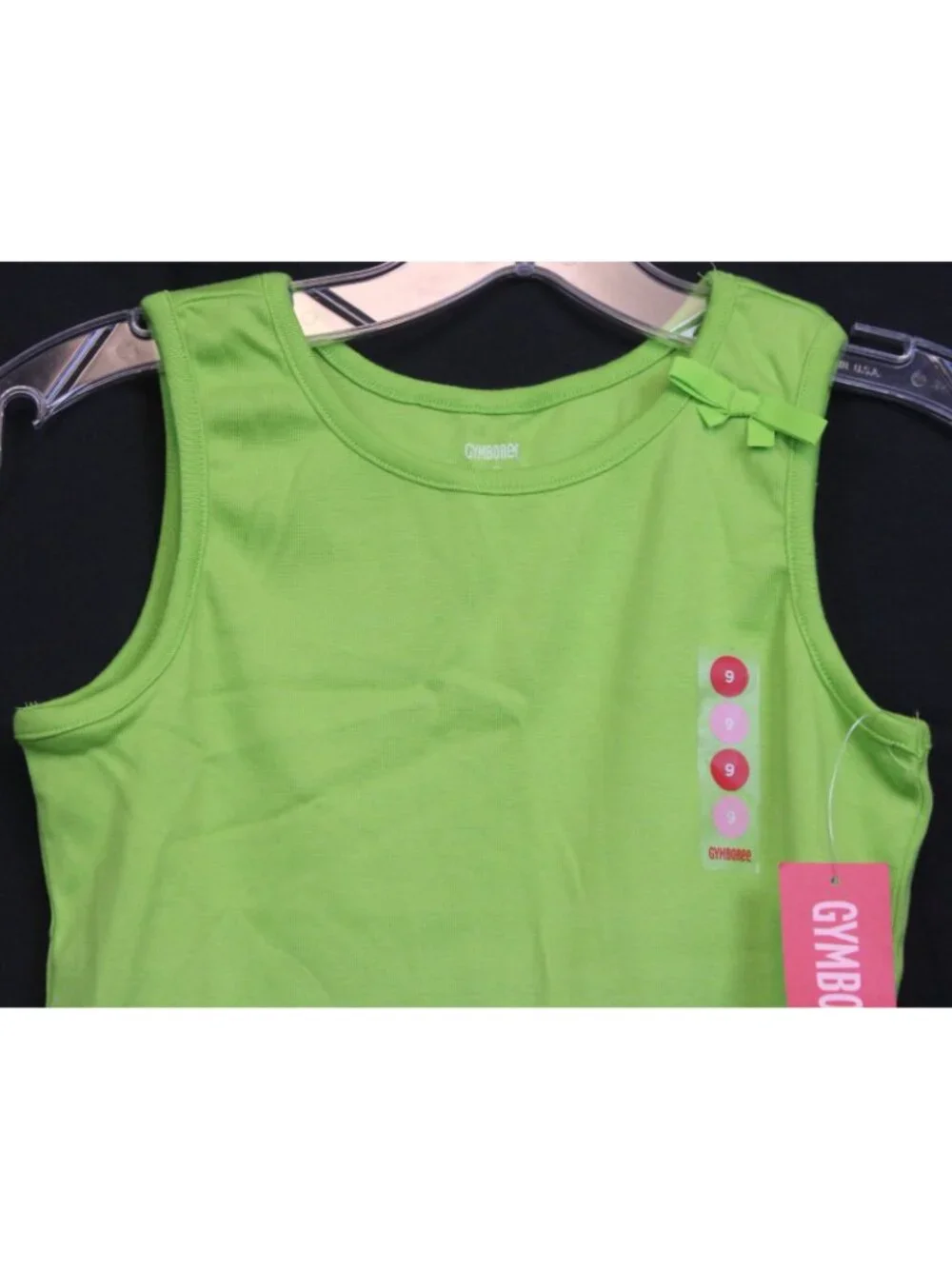 2009 Gymboree Pretty Lady Solid Green Tank top Bow Basic NEW sz 9